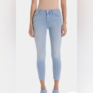 MOTHER The Looker crop Jean Denim 30 or 10 Swimming pool Sunday cotton lyocell